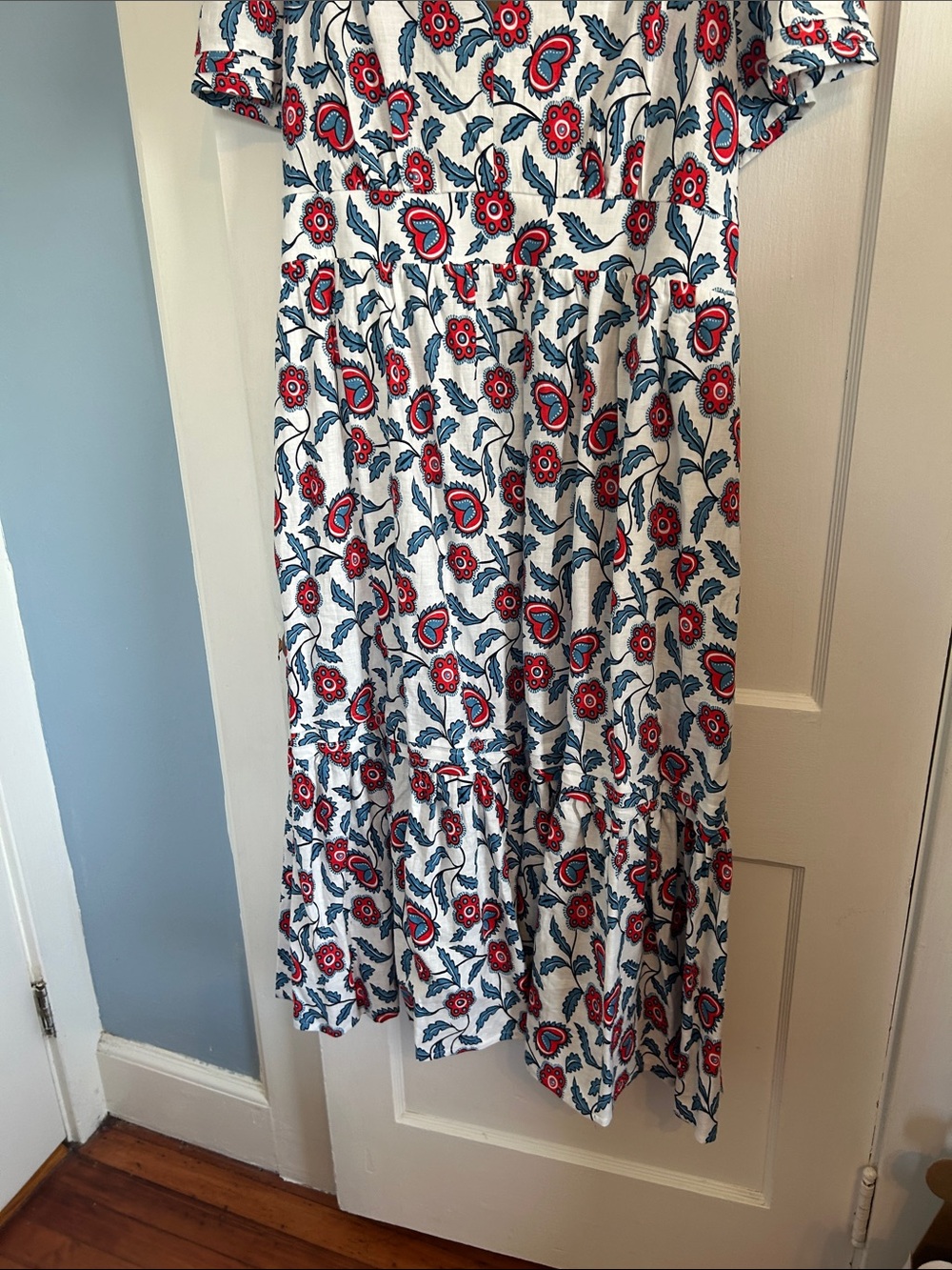 NWT Boden Eve 100% Linen Midi Dress With Short Sleeves Size 14 - Picture 9 of 13